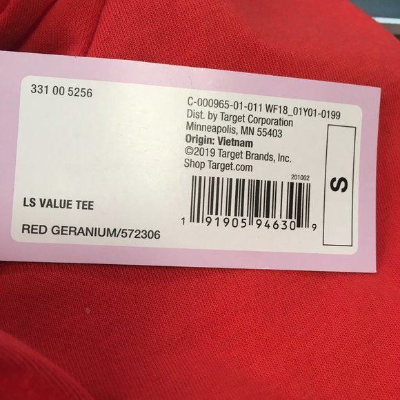 Women's Wild Fable Red Long Sleeve Crew Neck Cropped T Shirt NWT Choose Size - Picture 6 of 6